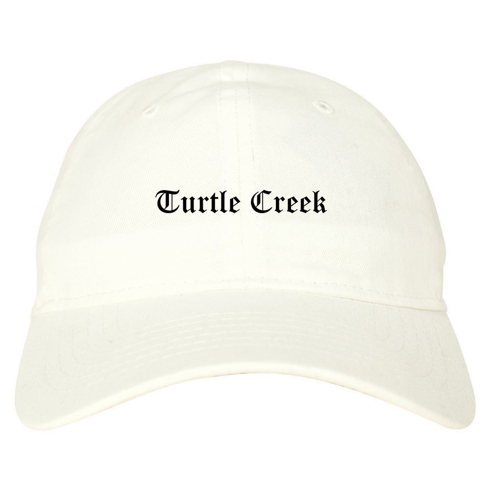 Turtle Creek Pennsylvania PA Old English Mens Dad Hat Baseball Cap White