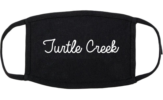 Turtle Creek Pennsylvania PA Script Cotton Face Mask Black