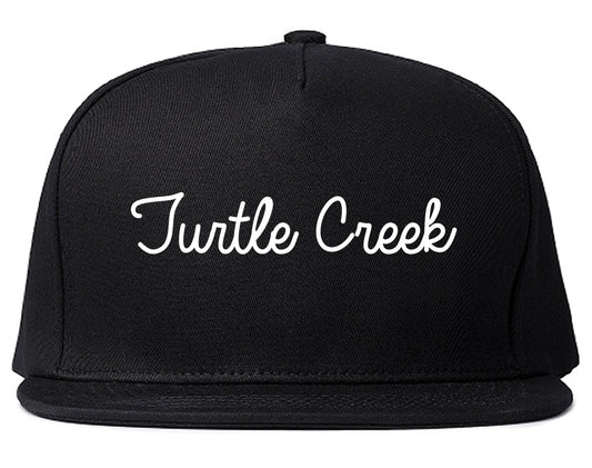 Turtle Creek Pennsylvania PA Script Mens Snapback Hat Black
