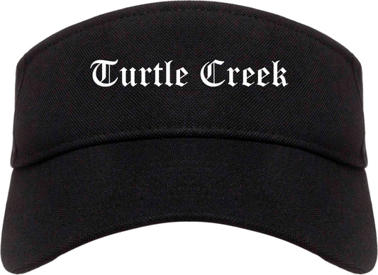 Turtle Creek Pennsylvania PA Old English Mens Visor Cap Hat Black