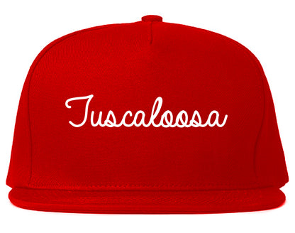 Tuscaloosa Alabama AL Script Mens Snapback Hat Red
