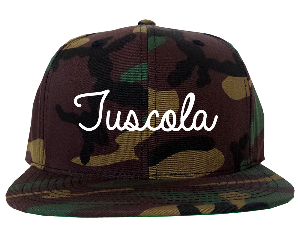 Tuscola Illinois IL Script Mens Snapback Hat Army Camo