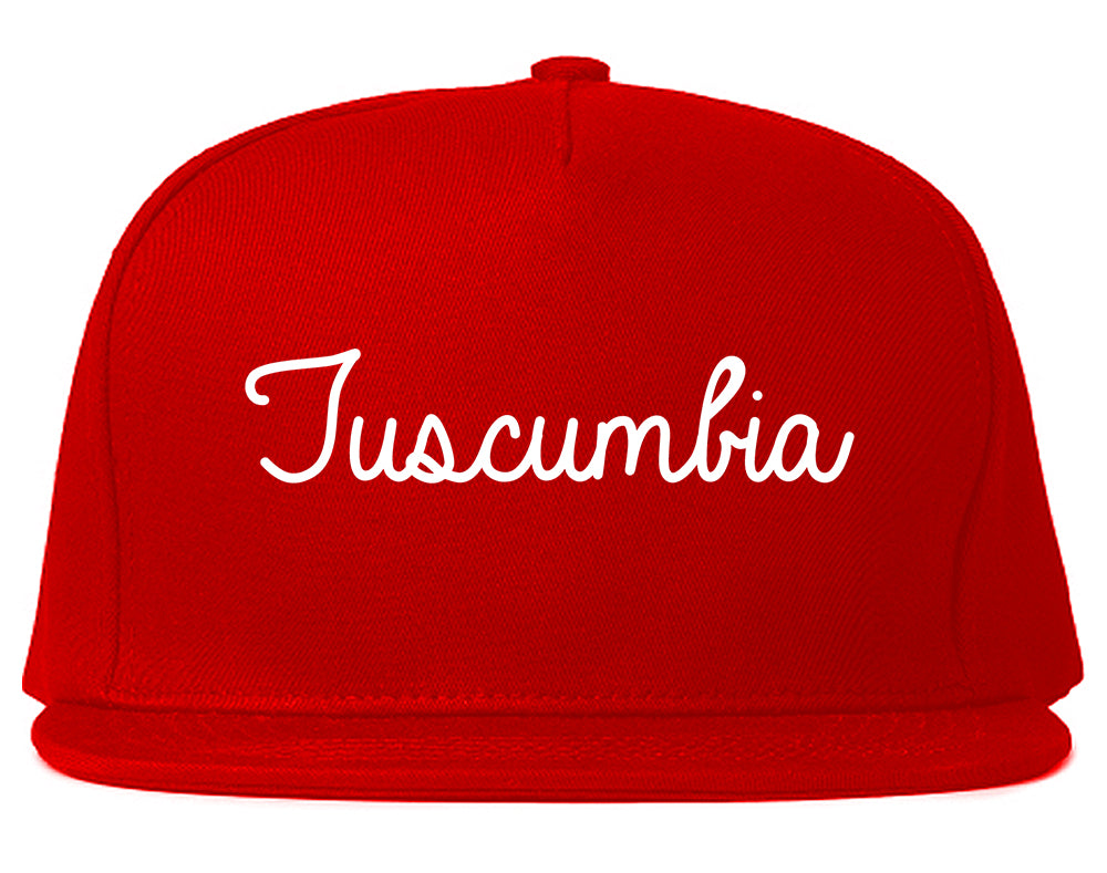 Tuscumbia Alabama AL Script Mens Snapback Hat Red