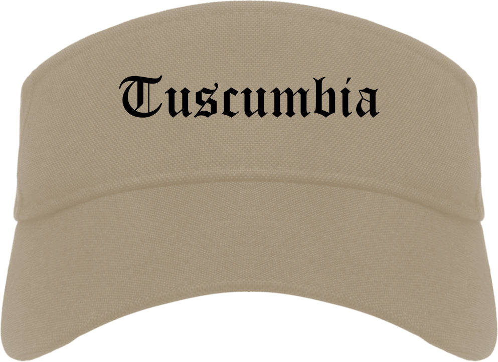 Tuscumbia Alabama AL Old English Mens Visor Cap Hat Khaki