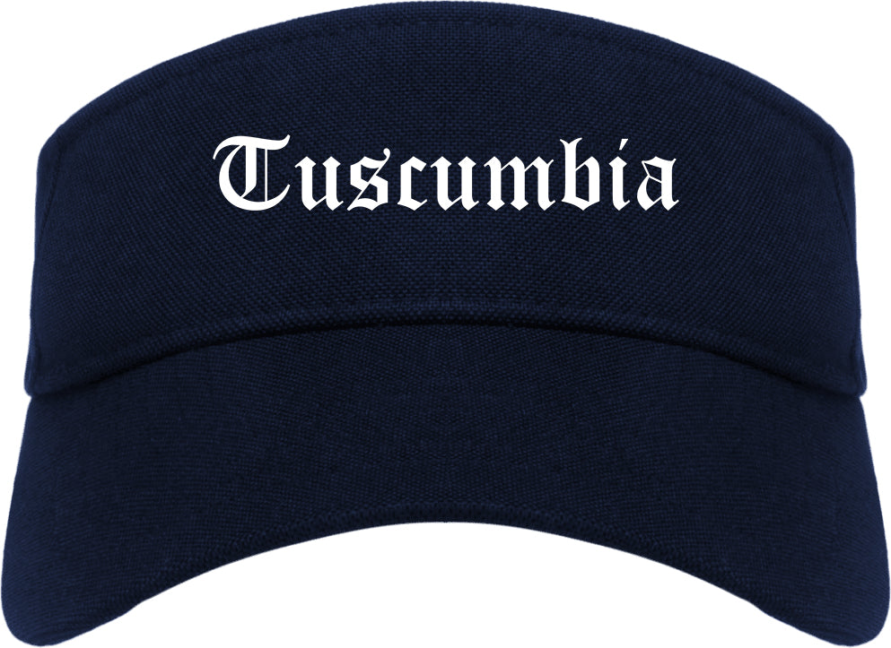 Tuscumbia Alabama AL Old English Mens Visor Cap Hat Navy Blue