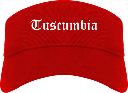 Tuscumbia Alabama AL Old English Mens Visor Cap Hat Red