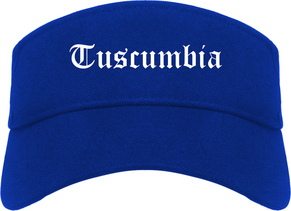 Tuscumbia Alabama AL Old English Mens Visor Cap Hat Royal Blue