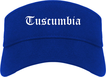 Tuscumbia Alabama AL Old English Mens Visor Cap Hat Royal Blue