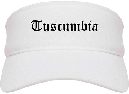 Tuscumbia Alabama AL Old English Mens Visor Cap Hat White
