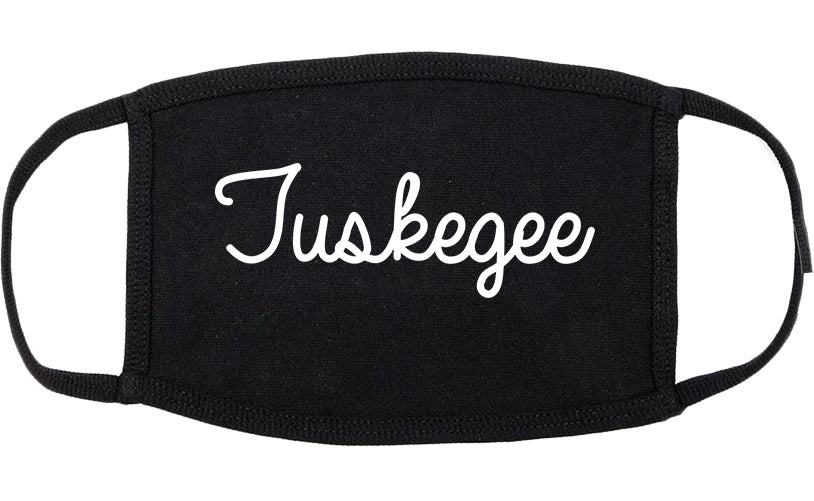 Tuskegee Alabama AL Script Cotton Face Mask Black