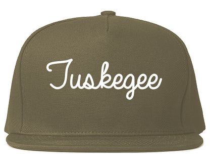 Tuskegee Alabama AL Script Mens Snapback Hat Grey