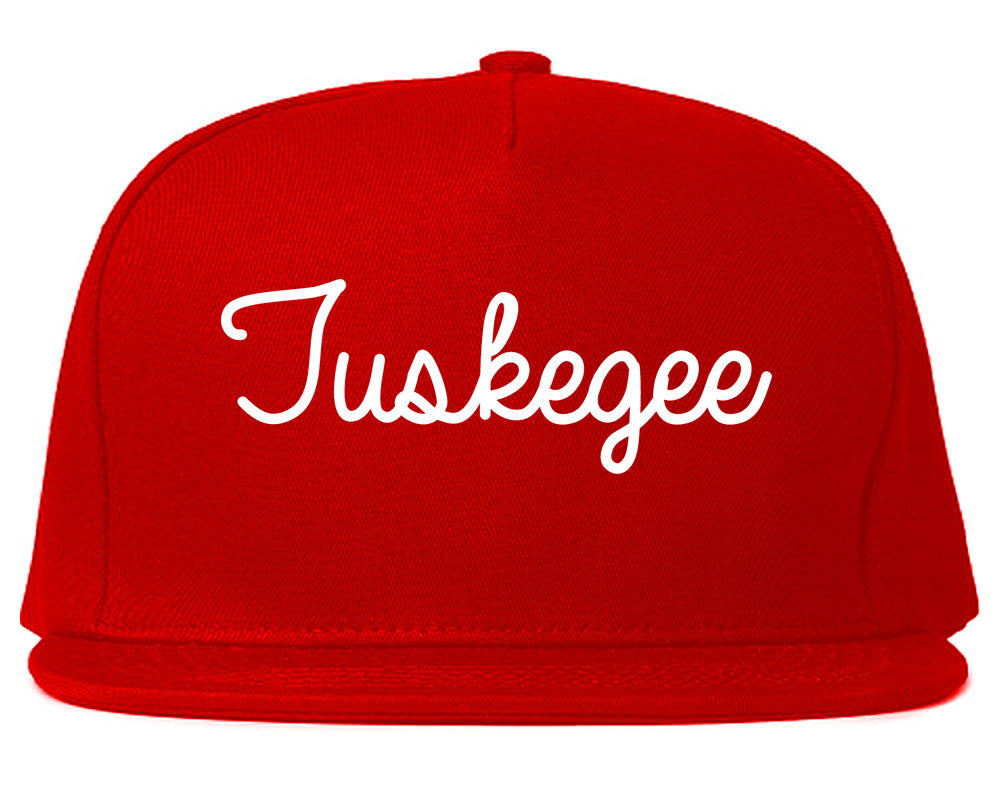 Tuskegee Alabama AL Script Mens Snapback Hat Red