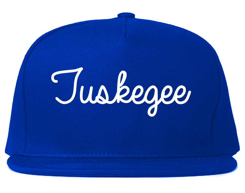 Tuskegee Alabama AL Script Mens Snapback Hat Royal Blue