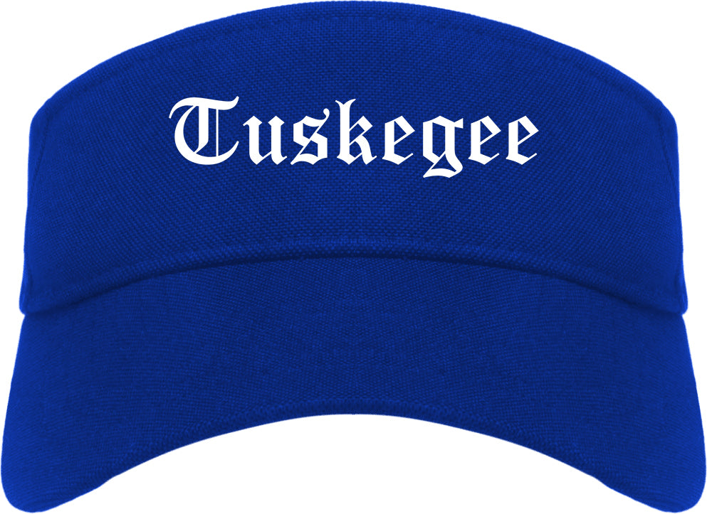 Tuskegee Alabama AL Old English Mens Visor Cap Hat Royal Blue