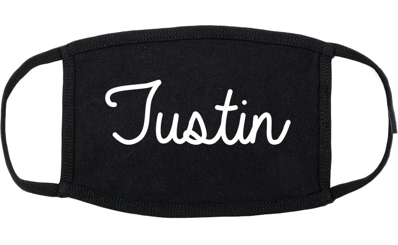 Tustin California CA Script Cotton Face Mask Black