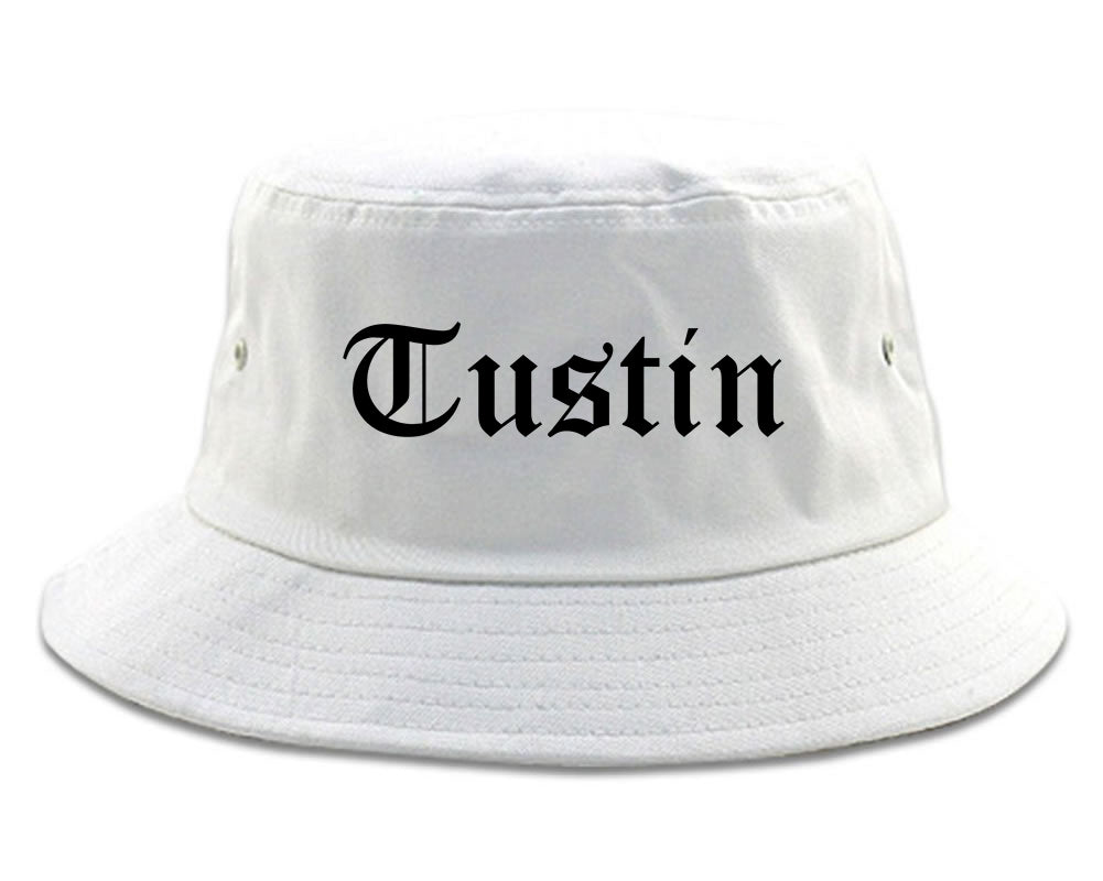 Tustin California CA Old English Mens Bucket Hat White