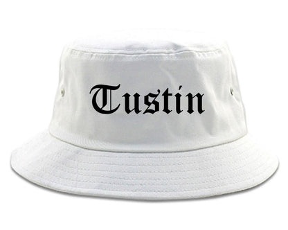 Tustin California CA Old English Mens Bucket Hat White