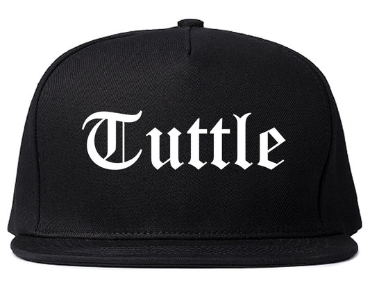 Tuttle Oklahoma OK Old English Mens Snapback Hat Black