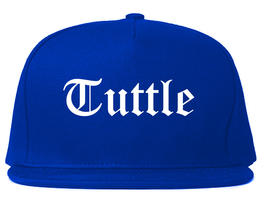 Tuttle Oklahoma OK Old English Mens Snapback Hat Royal Blue
