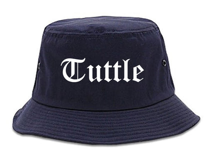 Tuttle Oklahoma OK Old English Mens Bucket Hat Navy Blue