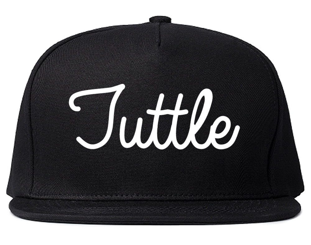 Tuttle Oklahoma OK Script Mens Snapback Hat Black