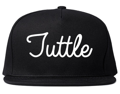 Tuttle Oklahoma OK Script Mens Snapback Hat Black