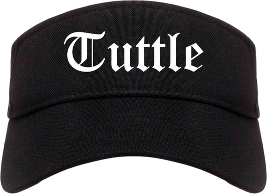 Tuttle Oklahoma OK Old English Mens Visor Cap Hat Black