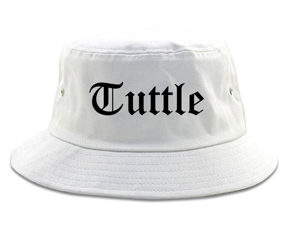Tuttle Oklahoma OK Old English Mens Bucket Hat White