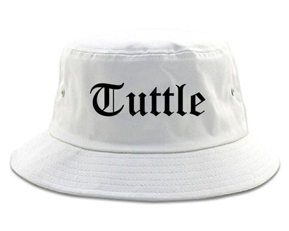 Tuttle Oklahoma OK Old English Mens Bucket Hat White