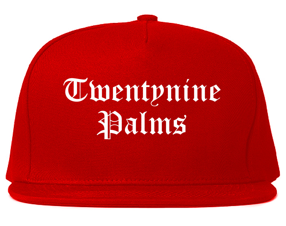 Twentynine Palms California CA Old English Mens Snapback Hat Red