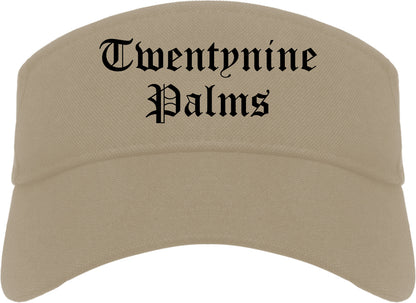 Twentynine Palms California CA Old English Mens Visor Cap Hat Khaki