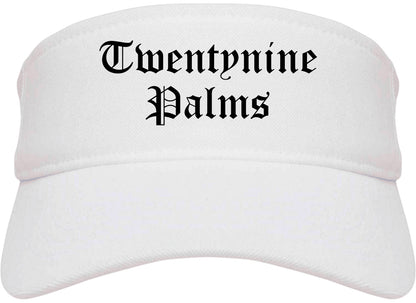 Twentynine Palms California CA Old English Mens Visor Cap Hat White