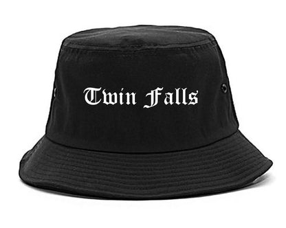 Twin Falls Idaho ID Old English Mens Bucket Hat Black
