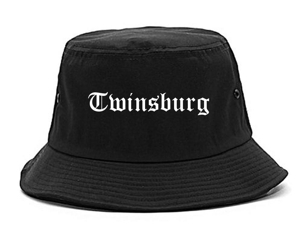 Twinsburg Ohio OH Old English Mens Bucket Hat Black
