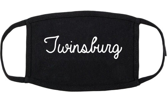 Twinsburg Ohio OH Script Cotton Face Mask Black