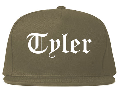 Tyler Texas TX Old English Mens Snapback Hat Grey