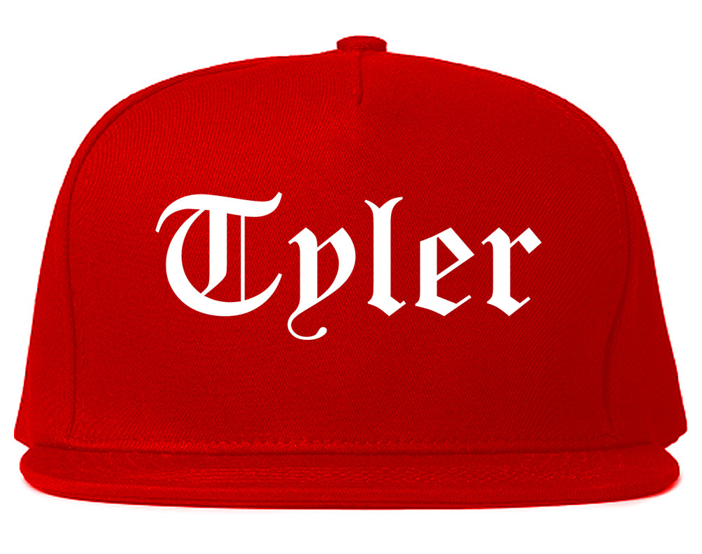 Tyler Texas TX Old English Mens Snapback Hat Red