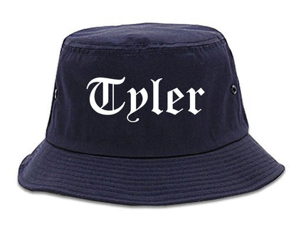 Tyler Texas TX Old English Mens Bucket Hat Navy Blue