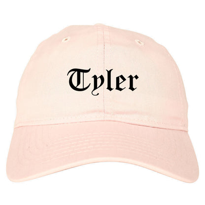 Tyler Texas TX Old English Mens Dad Hat Baseball Cap Pink