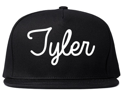 Tyler Texas TX Script Mens Snapback Hat Black