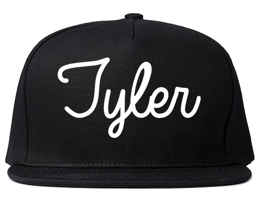 Tyler Texas TX Script Mens Snapback Hat Black