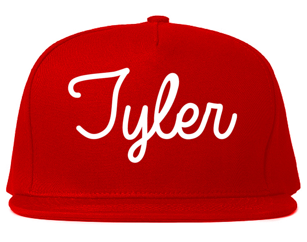 Tyler Texas TX Script Mens Snapback Hat Red