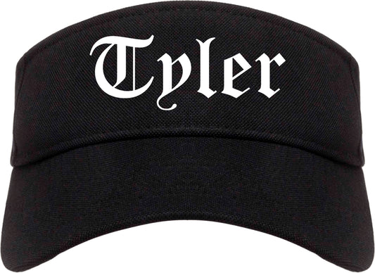Tyler Texas TX Old English Mens Visor Cap Hat Black
