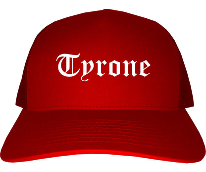 Tyrone Georgia GA Old English Mens Trucker Hat Cap Red