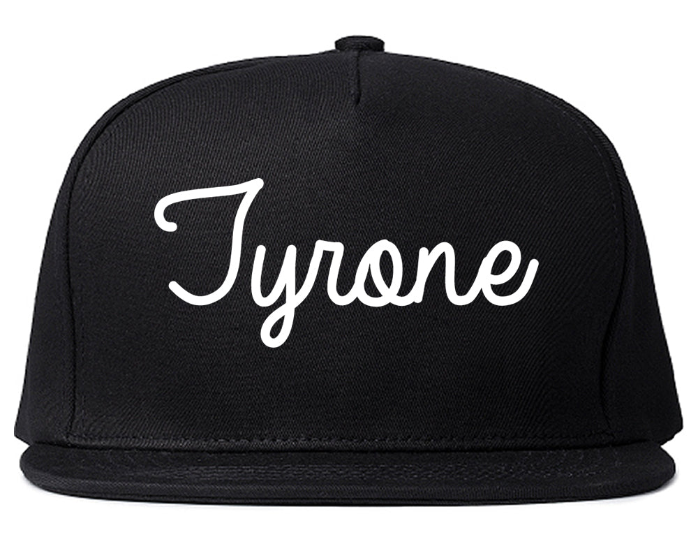 Tyrone Pennsylvania PA Script Mens Snapback Hat Black