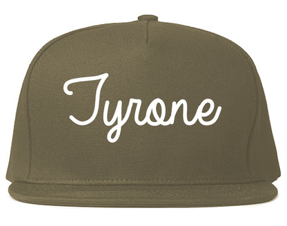 Tyrone Pennsylvania PA Script Mens Snapback Hat Grey