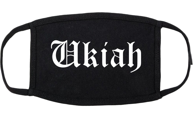 Ukiah California CA Old English Cotton Face Mask Black