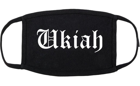 Ukiah California CA Old English Cotton Face Mask Black