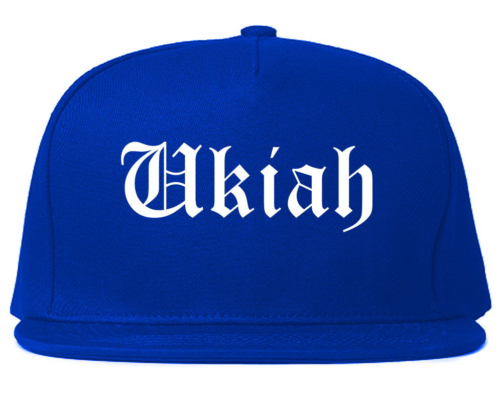 Ukiah California CA Old English Mens Snapback Hat Royal Blue