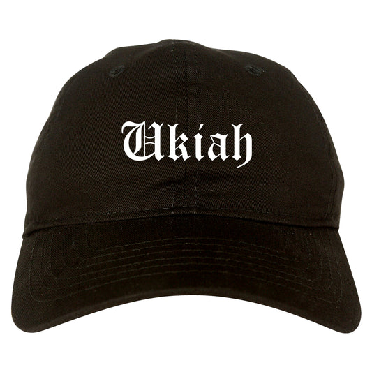 Ukiah California CA Old English Mens Dad Hat Baseball Cap Black